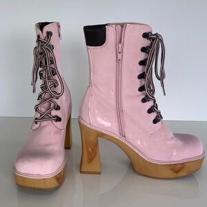 Vintage Y2K Pink Platform Shoes/Boots 6